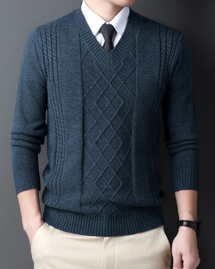 Chicken Collar Pullover Knitting Bottoming Shirt Men's Casual Sweater