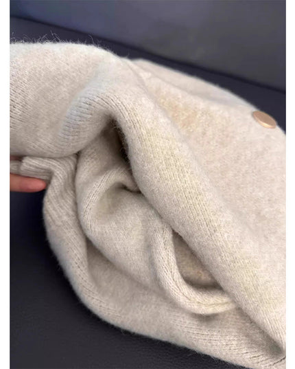 Button Knitted Cardigan Women's Sweater Korean Style Loose Soft Glutinous