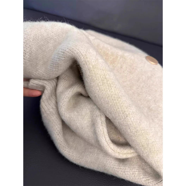 Button Knitted Cardigan Women's Sweater Korean Style Loose Soft Glutinous