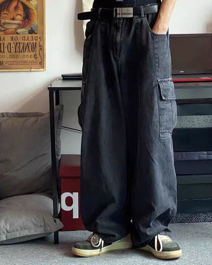 Men's High Street Vintage Washed Loose Wide Leg Jeans