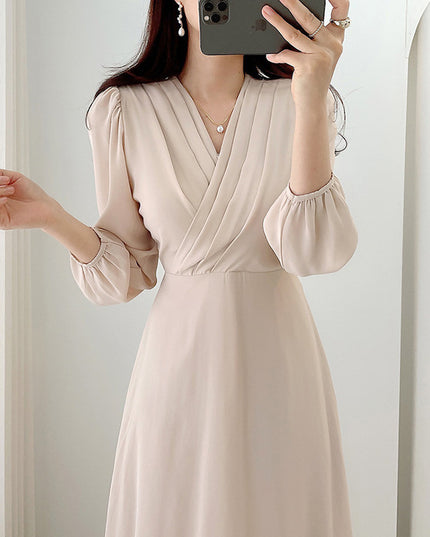 Adult Lady Like Woman Lightly Mature Temperament Long Dress Women