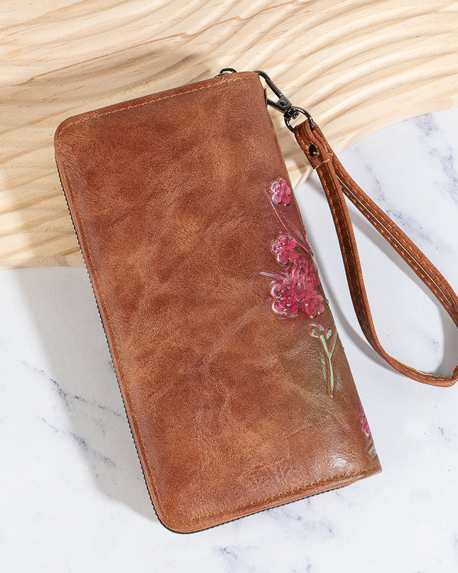 Embossed Hand-painted Chinese Style Zipper Handbag