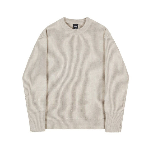 New Korean Style Trendy Loose Round Neck Knitted Coat