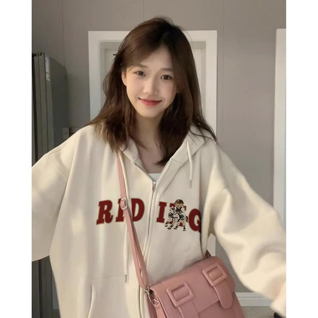 Lazy Cardigan Autumn And Winter Fleece Sweater Solid Color Trendy Loose All-match