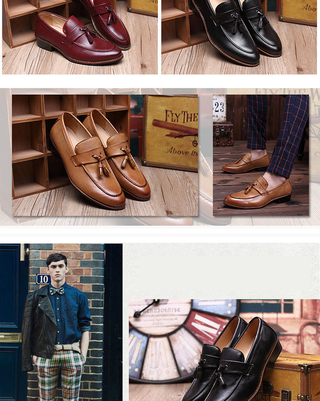 British Retro Slip-on Tassel Loafers Men's Casual