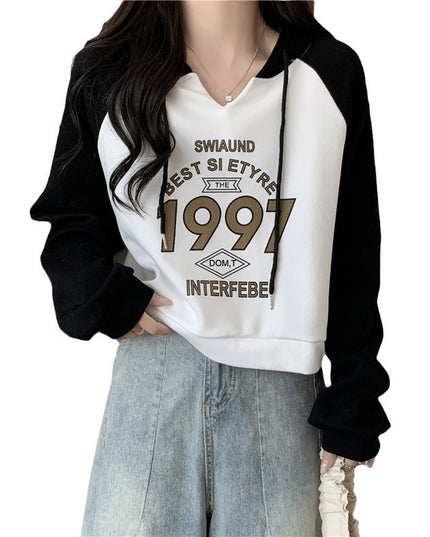 Loose Slimming Thin All-matching Hooded Top