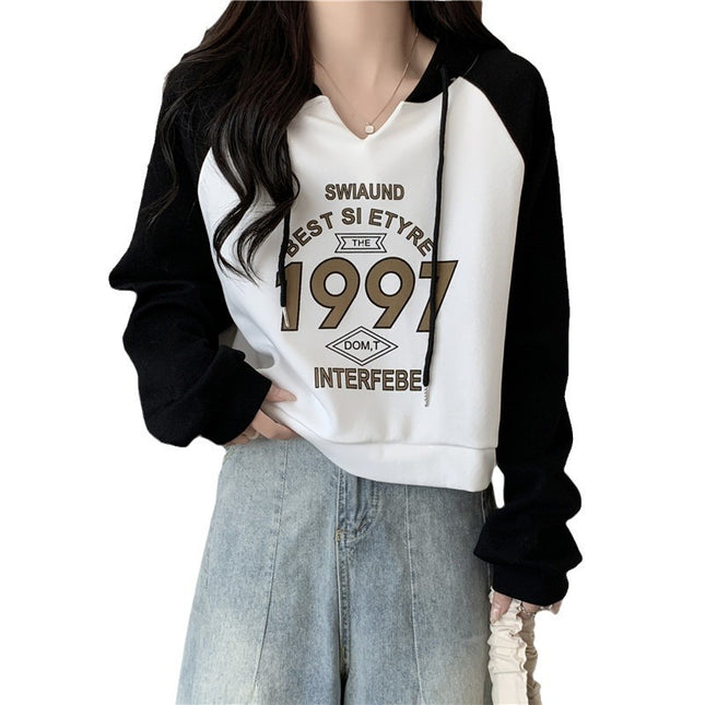 Loose Slimming Thin All-matching Hooded Top