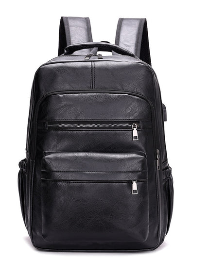 New PU Casual Large Capacity Multi-functional Retro Leather Backpack