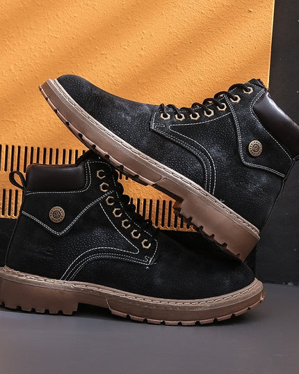 Men's Plus Cotton Martin Boots Pigskin Fleece To Keep Warm Outdoors