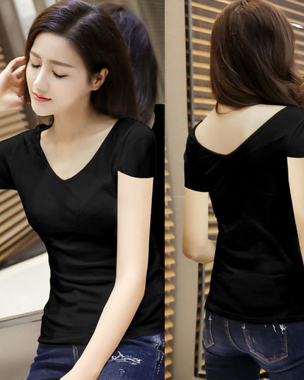Double-sided Leopard Print Top Women's V-neck