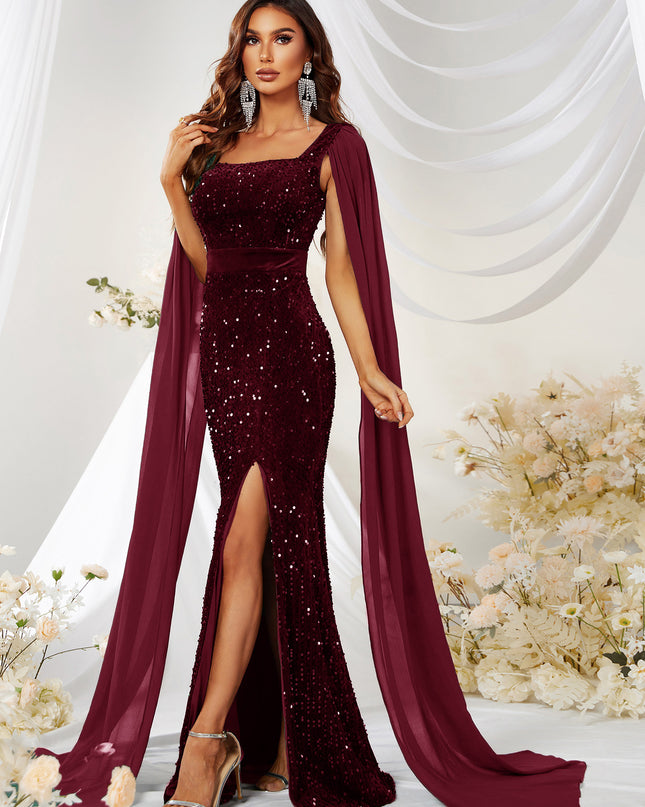 Dress Skirt Sequin Mesh Split Fishtail Dress