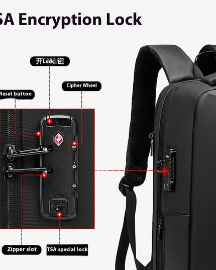 Men's Backpack Security Lock Backpack Business