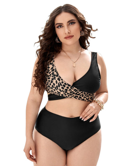 Bikini Split Push Up Chest Cross Two Tone