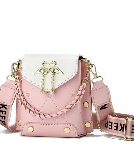New Stylish Good Texture Shoulder Bag All-matching Western Style Pearl Chain Small Bag
