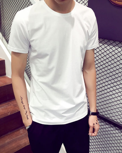 Summer Top Slim Color Men's Bottoming Shirt Half Sleeve