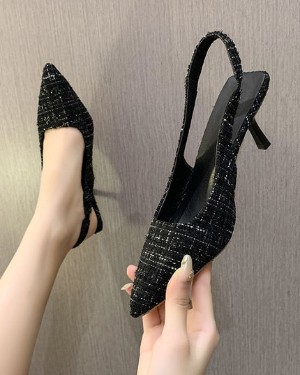 Stiletto Heel Pointed Toe Toe Cap Slingback Sandals Women's Spring And Summer New