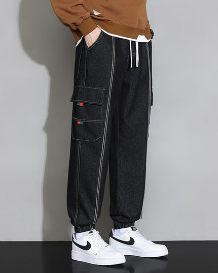 Retro Workwear Jeans for Men – Loose Fit Cotton Denim (M–4XL)