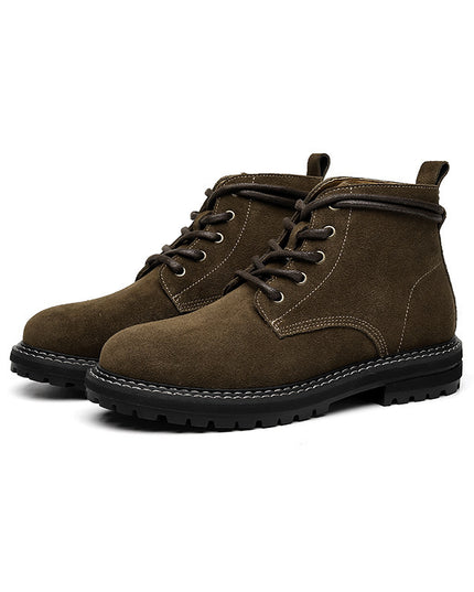 Suede Leather Autumn And Winter Mid-top Boots