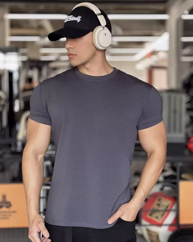 Sports Fitness Clothes Closed Short-sleeved T-shirt Men