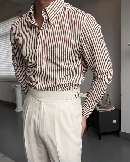 Spring Seersucker Series Shirt Men