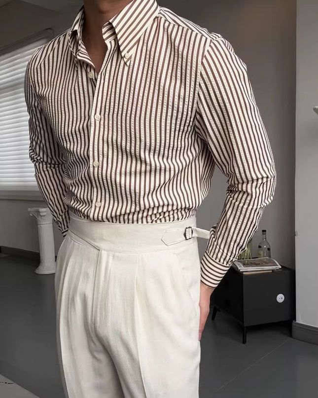 Spring Seersucker Series Shirt Men