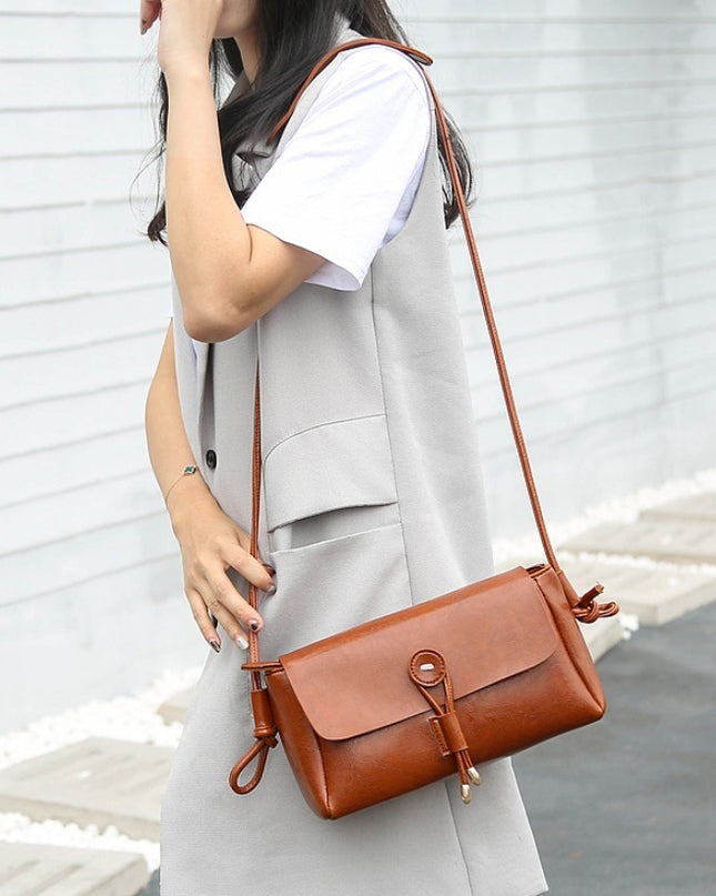 Oil Wax Leather Messenger Women's Fashion Shoulder Bag