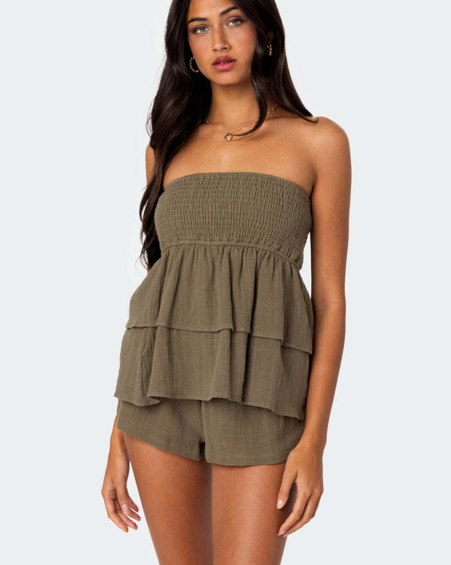 Summer Bandeau Sexy Off-the-shoulder Women's Top
