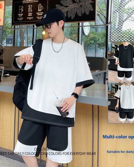 High Quality Stitching Sports Suit Men's Summer Thin