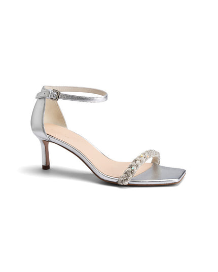 Braided  Diamond Word With Square Toe  Toe Stiletto Temperament Sandals