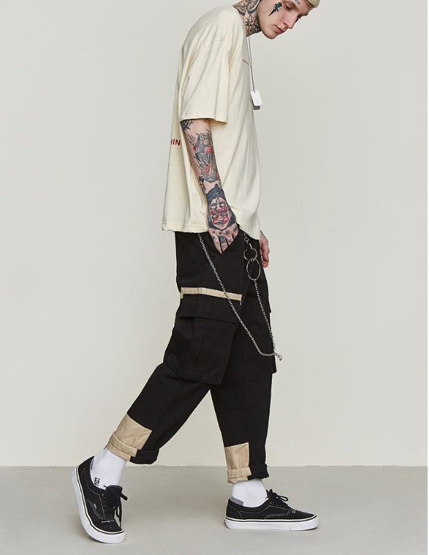 Drawstring beamed overalls