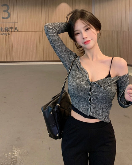 The Cardigan Has Hot Girl With French Design And A Niche Sense