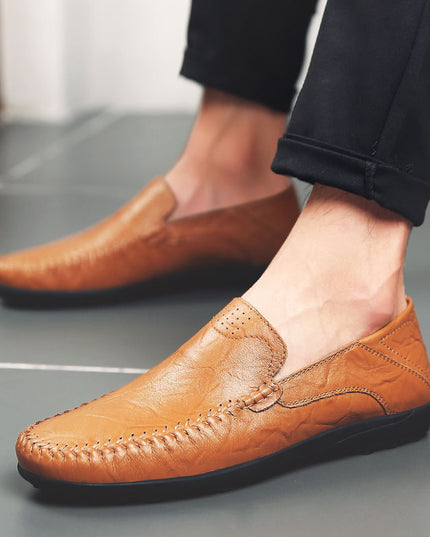 British Style Men's Casual Fashion Soft Bottom Leather Shoes