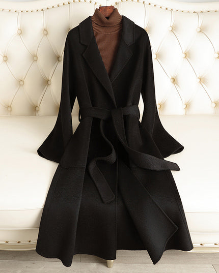 Double-sided Water Ripple Woolen Coat