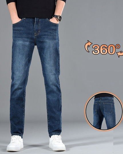New Slim Fit Youth Casual Straight-leg Cotton Jeans Men