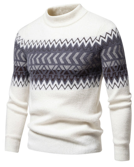 Printed Round Neck Sweater For Men