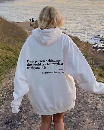 Every Thing Will Be Okay Creative Letter Hoody Female Casual Pocket Hoodie Fashion Loose Clothes Warm Comfortable Pullover