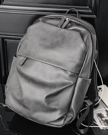 Simple Gray Men's Backpack Computer Travel