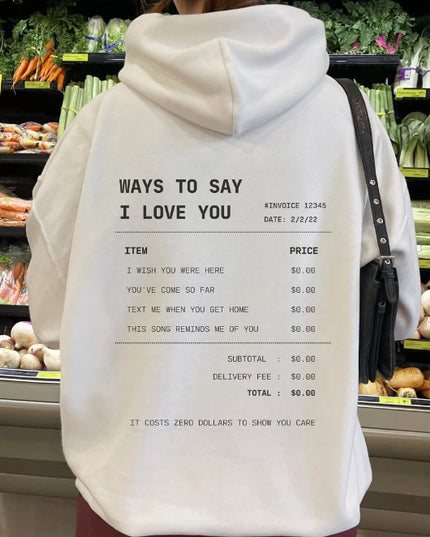 Letter Print Drop-shoulder Sleeve Hoodie Sweater