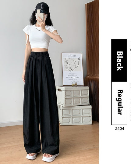 Loose Drape Casual Straight-leg Thin Ice Silk Wide-leg Pants