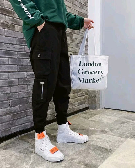 Overalls, men's tide brand, loose feet, national tide, leisure port wind