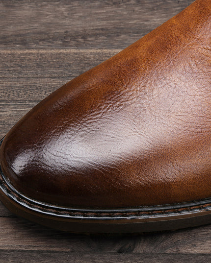 Men  Boots Waterproof Leather Shoes Keep Warm