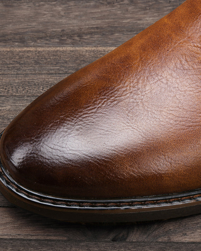Men  Boots Waterproof Leather Shoes Keep Warm