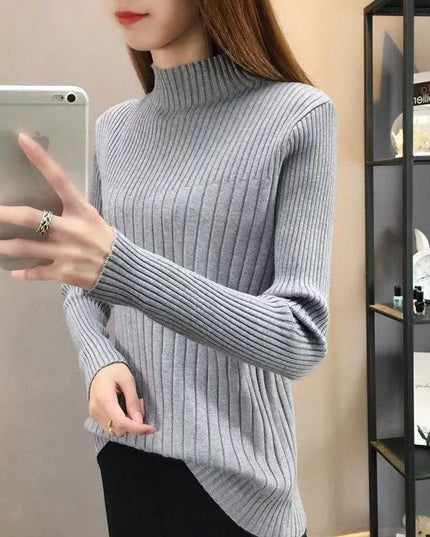 Slim Fit Slimming Inner Knitted Bottoming Shirt Women's Long Sleeve