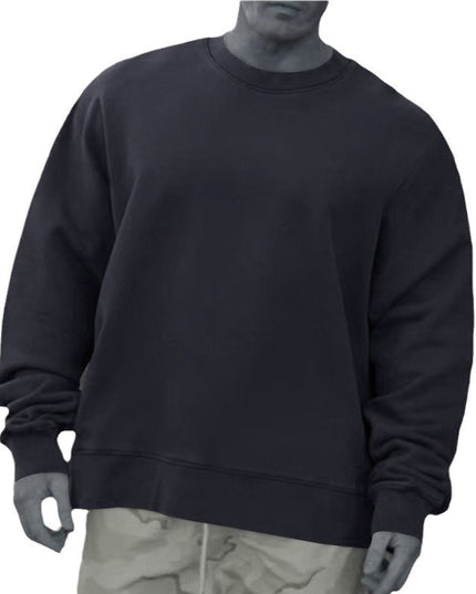Round Neck Sweater Fleece Light Board Solid Color Pullover