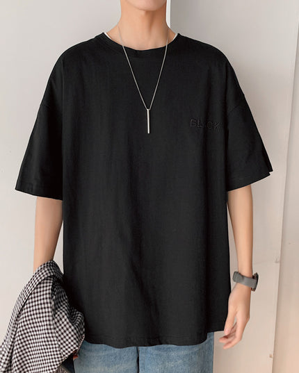 Hong Kong Style Men's Loose Couple Short-sleeved T-shirt