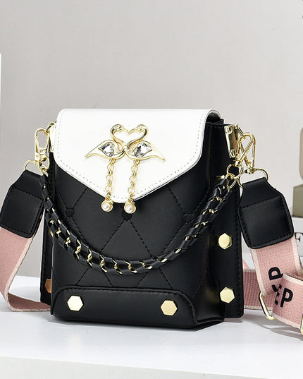 New Stylish Good Texture Shoulder Bag All-matching Western Style Pearl Chain Small Bag