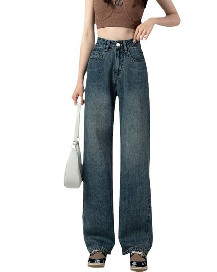 High Waist Retro Straight Jeans For Women Autumn