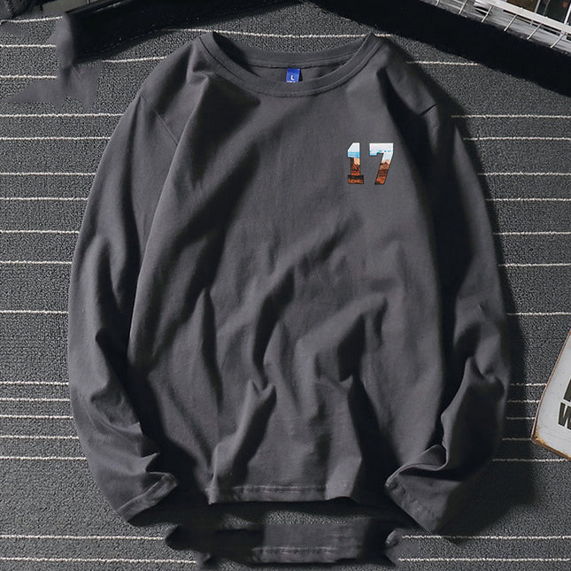 Simple Trend Men's Long-sleeved T-shirt Hong Kong Style Retro