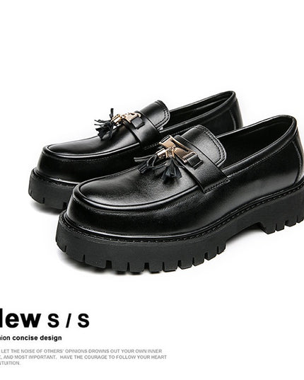 Men's Shoes British Style Black Leather Shoes