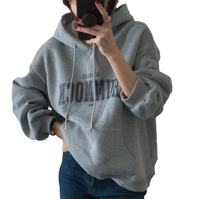 Loose Letter Print Korean Style Fashion Student Jacket Long-sleeved Top